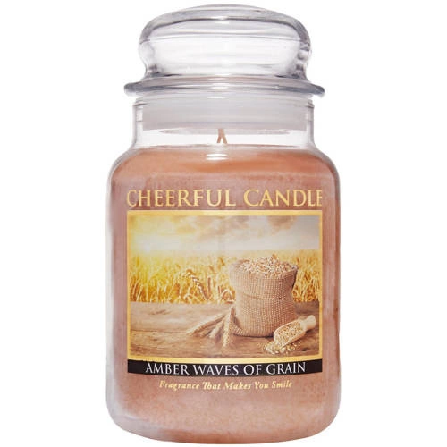 Cheerful Candle scented candle in large jar 2 wicks 24 oz 680 g - Amber Waves of Grain