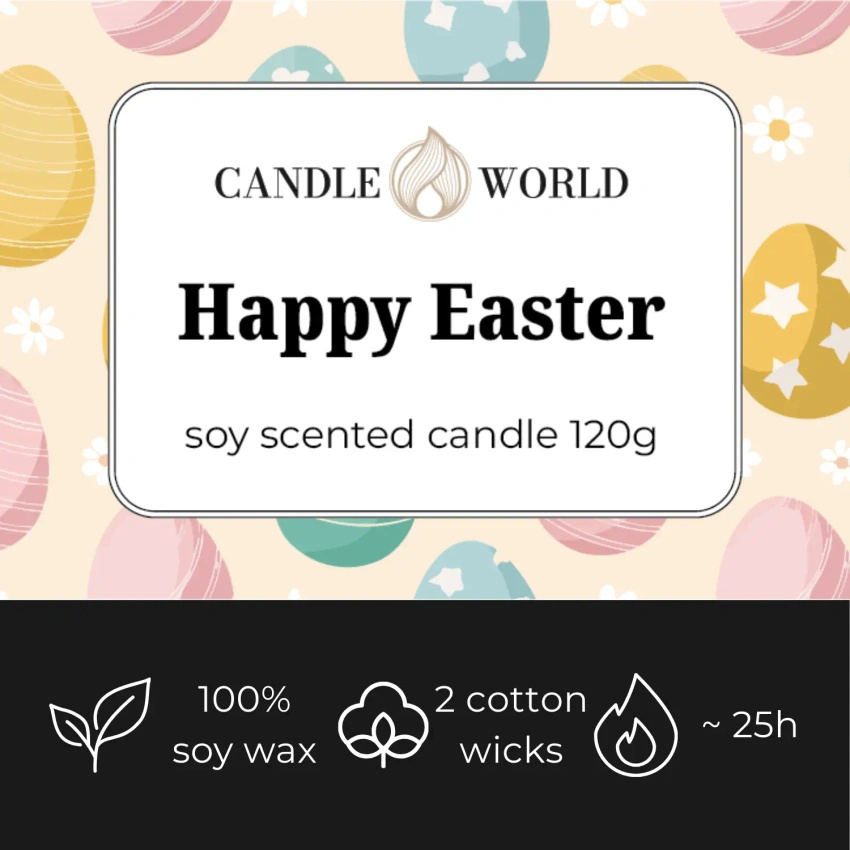 Candle World vela perfumada de soja pascua tarro Happy Easter 120 g