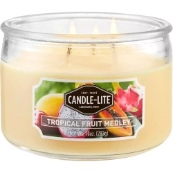 Ароматическая свеча натуральная с тремя фитилями Tropical Fruit Medley Candle-lite