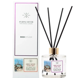 Purple River vonné tyčinky Dried Wood Sea Salt ve skleněném flakonu o objemu 100 ml
