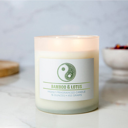 Colonial Candle Wellness large scented jar candle soy blend 16 oz 453 g - Bamboo & Lotus