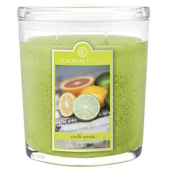Colonial Candle duża świeca zapachowa w owalnym szkle 22 oz 623 g - Citrus Woods