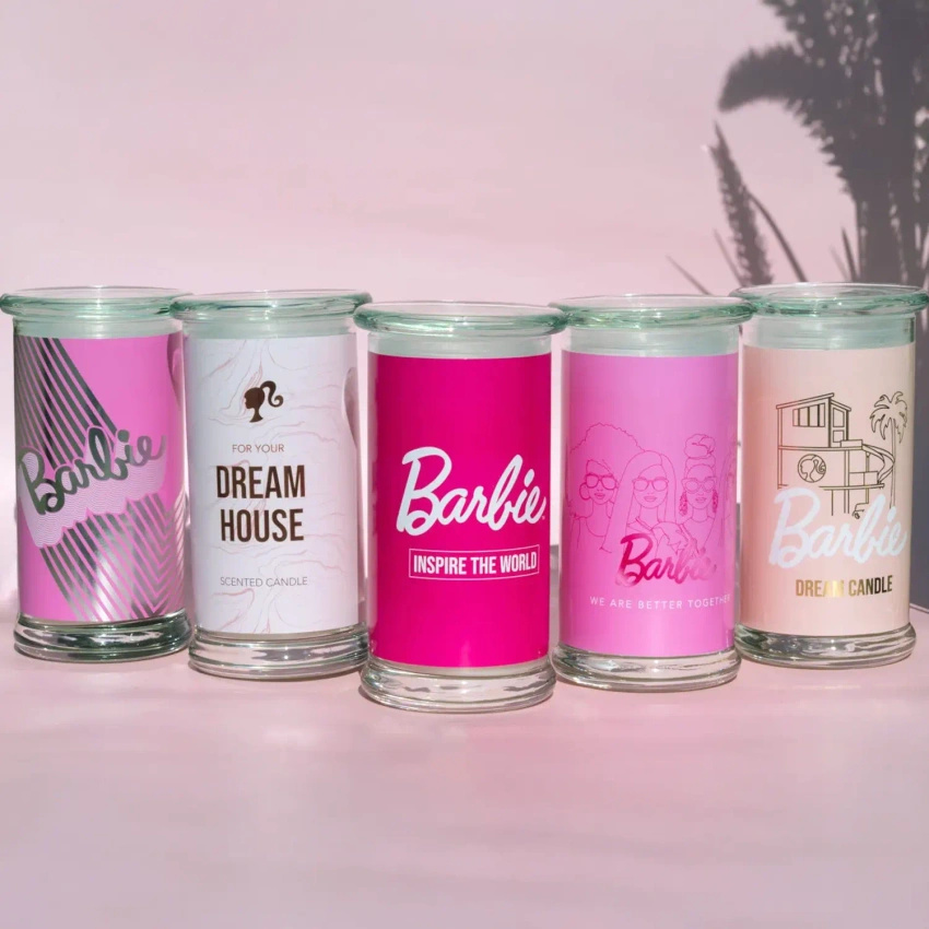 Bocal à bougie parfumée Barbie Silver Sparkle 400g marshmallows