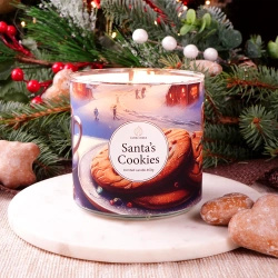 Candle World kerst geurkaars van soja 3 lonten Santa's Cookies 460 g