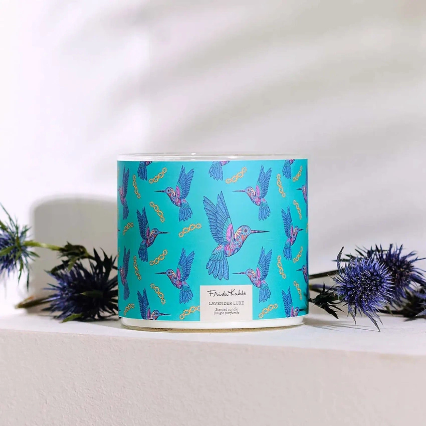 Frida Kahlo scented candle in glass lavender vanilla Lavender Luxe 400 g