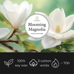 Candle World vela perfumada floral de soja 3 mechas Blooming Magnolia 460 g