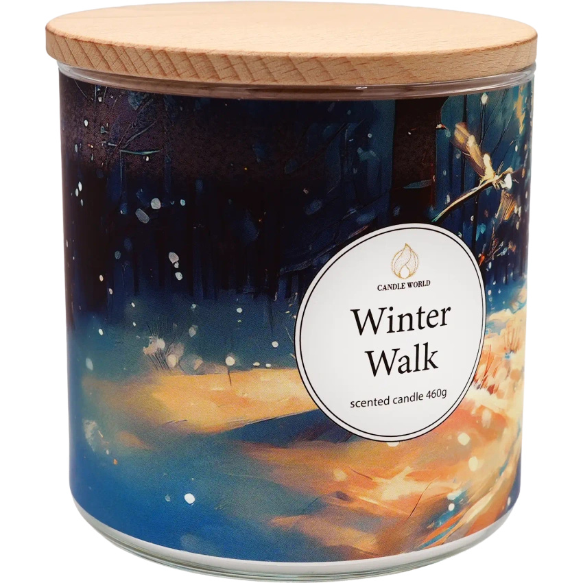 Candle World sojová vonná svíčka 3 knoty Winter Walk 460 g