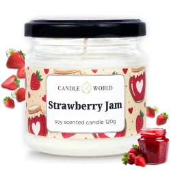 Candle World candela di soia profumata barattolo Strawberry Jam 120 g Fragola