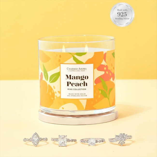 Žvakė su žiedu Charmed Aroma kvapioji sojų žvakė - Mango Peach