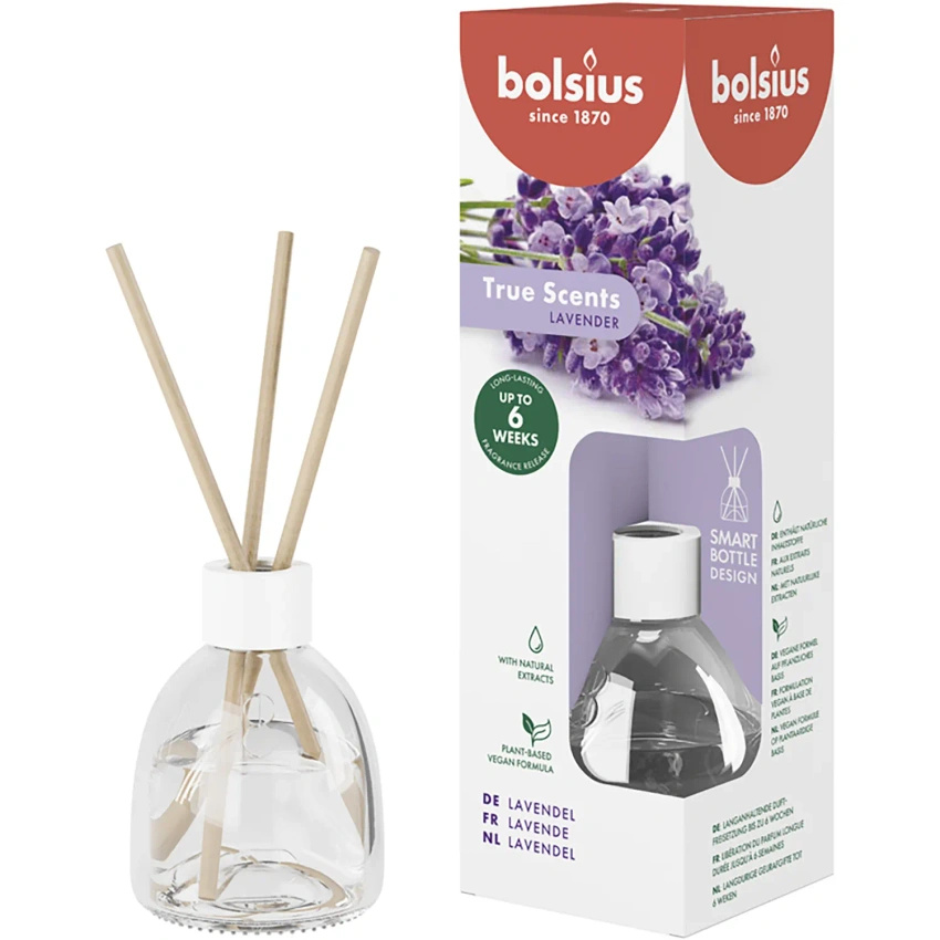 Bolsius True Scents geurverspreiders 60 ml glas - Lavendel Lavendel