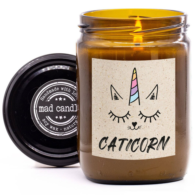Bougie cadeau soja parfumé Mad Candle 360 g - Caticorn