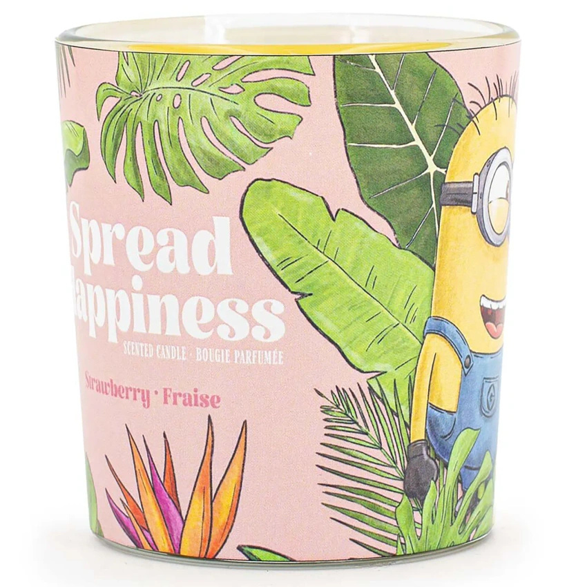 Candela profumata in vetro alla fragola Spread Happiness Strawberry Minions 110 g