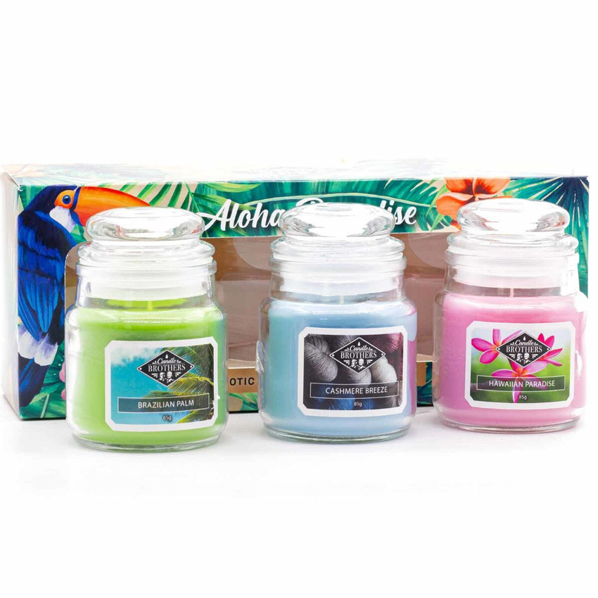 Juego de velas perfumadas de soja tres piezas 85 g Candle Brothers - Aloha Paradise