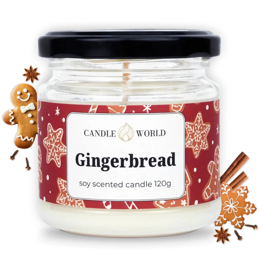 Candle World świąteczna świeca zapachowa sojowa słoik Gingerbread 120 g