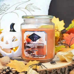 Duża dyniowa świeca zapachowa w szkle Pumpkin Caramel Latte 510 g Candle Brothers