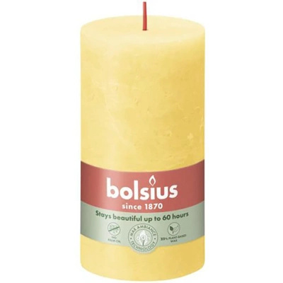 Bolsius trunk solid candle rustic post Rustic Shine 130/68 mm 13 cm - Sunny Yellow Sunny Yellow