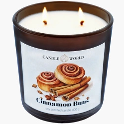 Candle World soja-Duftkerze aus Glas Cinnamon Buns Zimt 400 g