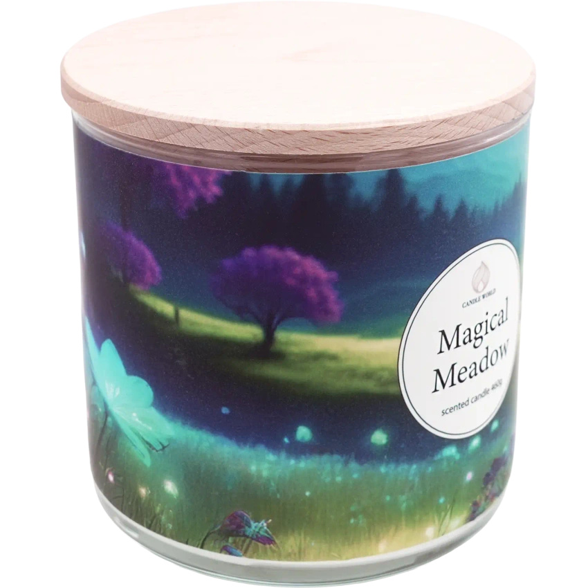 Candle World sojowa świeca zapachowa 3 knoty Magical Meadow 460 g Fiołek Piżmo