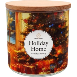 Candle World vánoční vonná svíčka sójová 3 knoty Holiday Home 460 g