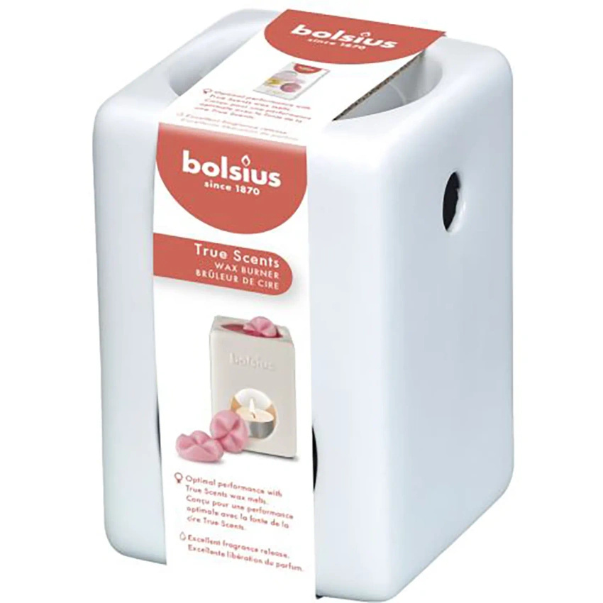 Bolsius ceramic wax fragrance fireplace True Scents Square