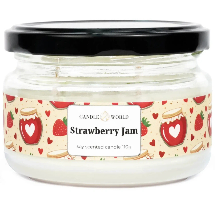 Candle World sojowa świeca zapachowa słoik Strawberry Jam 110 g Truskawka