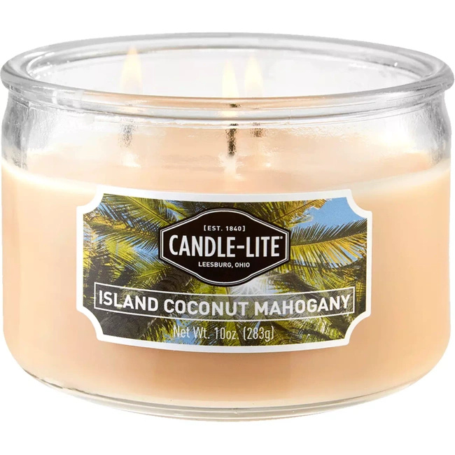 Natural scented candle 3 wicks Island Coconut Mahogany Candle-lite