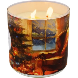 Candle World świąteczna sojowa świeca zapachowa 3 knoty Holiday Home 460 g