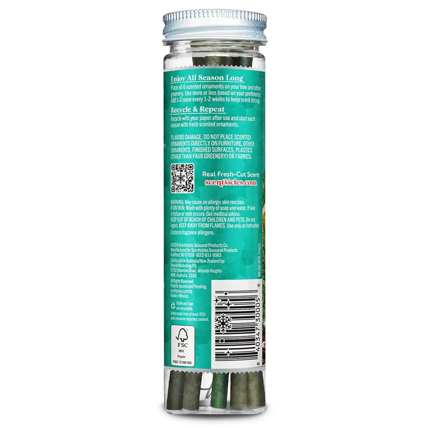 Scentsicles bastoncini profumati per l'albero di Natale 6 pz - O Christmas Tree