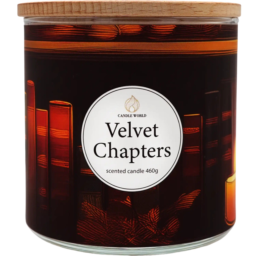 Candle World candela profumata di soia a 3 stoppini Velvet Chapters Vaniglia Muschio 460 g