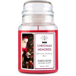Vela perfumada navideña de soja en vidrio clavo arándanos Christmas Memories Purple River 623 g