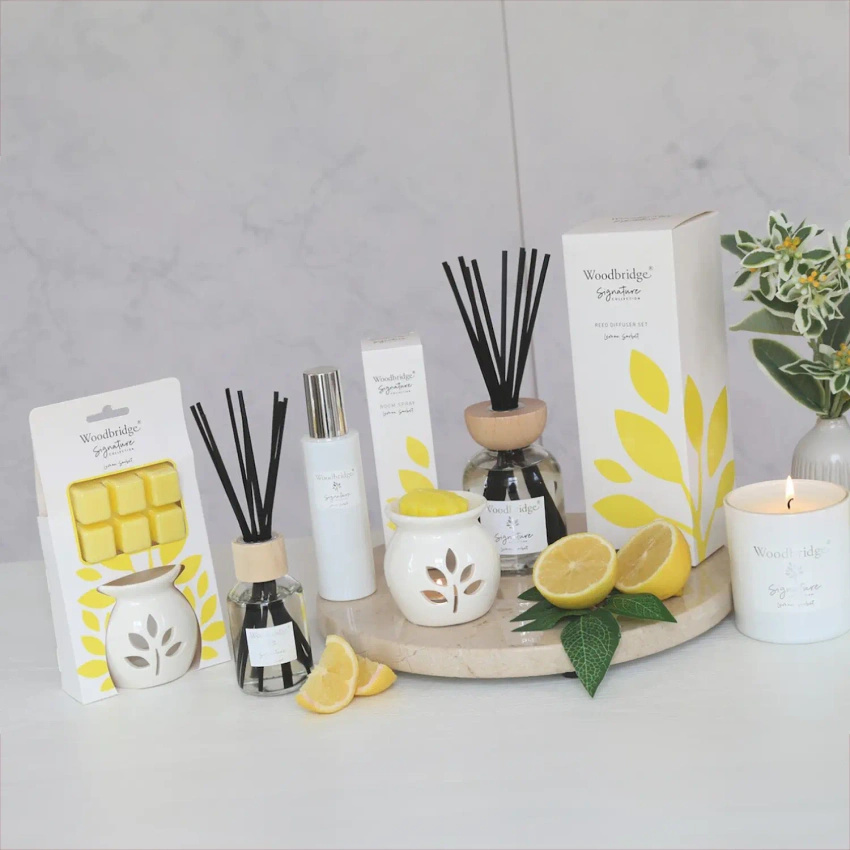 Geschenkkaars citrus geur Lemon Sorbet 250 g Woodbridge