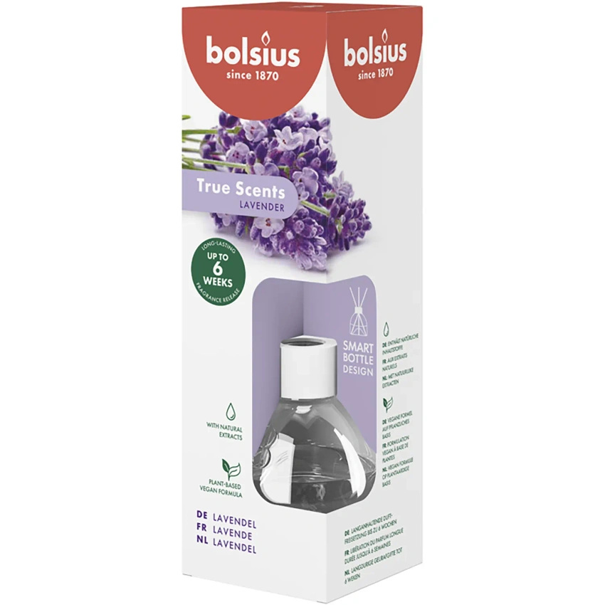 Bolsius fragrance diffuser sticks 60 ml True Scents glass - Lavender Lavender