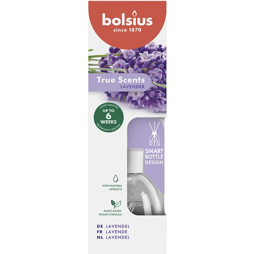 Bolsius True Scents vonné tyčinky do difuzéru 60 ml - Levandule Levandule