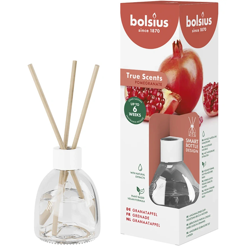 Bolsius fragrance diffuser sticks 60 ml True Scents glass - Pomegranate Fruit