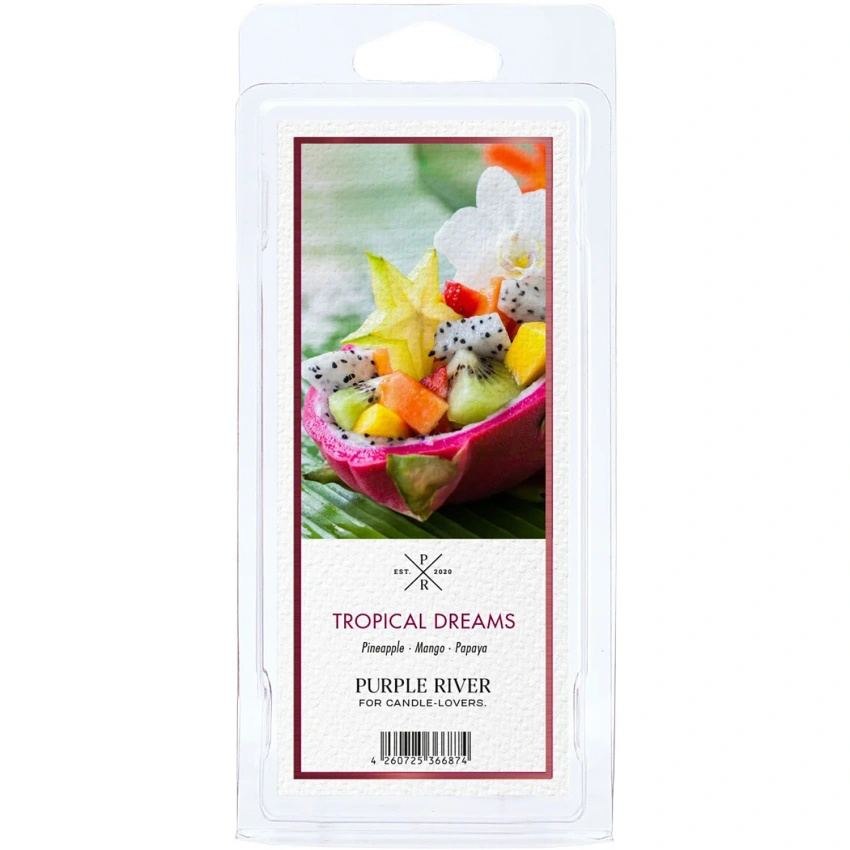 Wosk zapachowy sojowy do kominka egzotyczne owoce Tropical Dreams Purple River 50 g