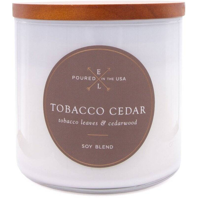 Sojowa świeca zapachowa drewniany knot 368 g Colonial Candle - Tobacco Cedar