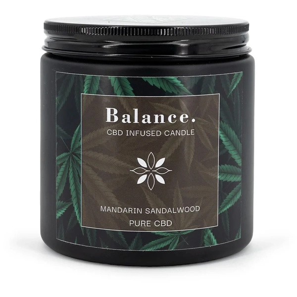 Soy scented candle in glass CBD Balance Mandarin Sandalwood Candle Brothers 350 g