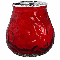 Bougie de jardin d'extérieur non parfumée en verre Bispol Lowboy ~ 17 h - Rouge