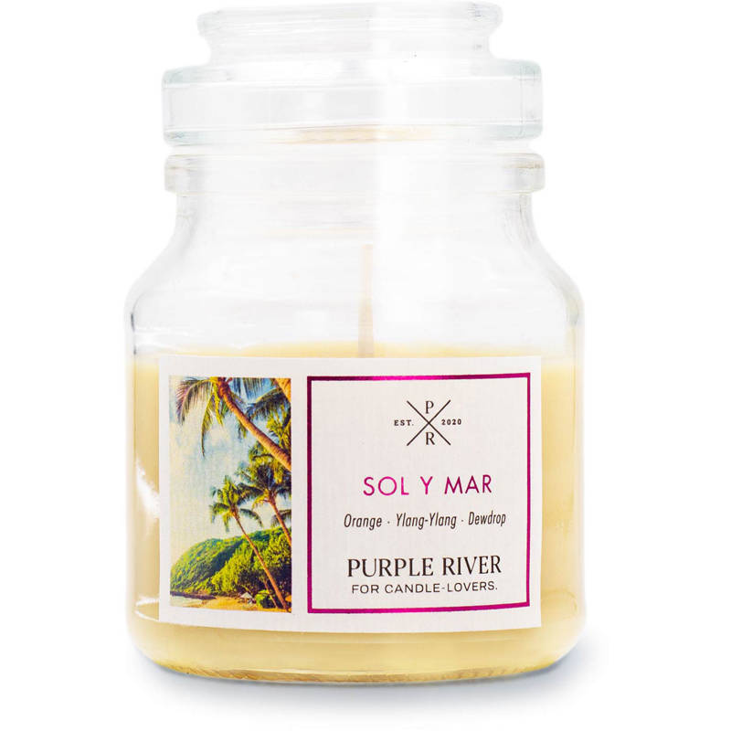 Vela de soja aromática Sol y Mar Purple River 113 g