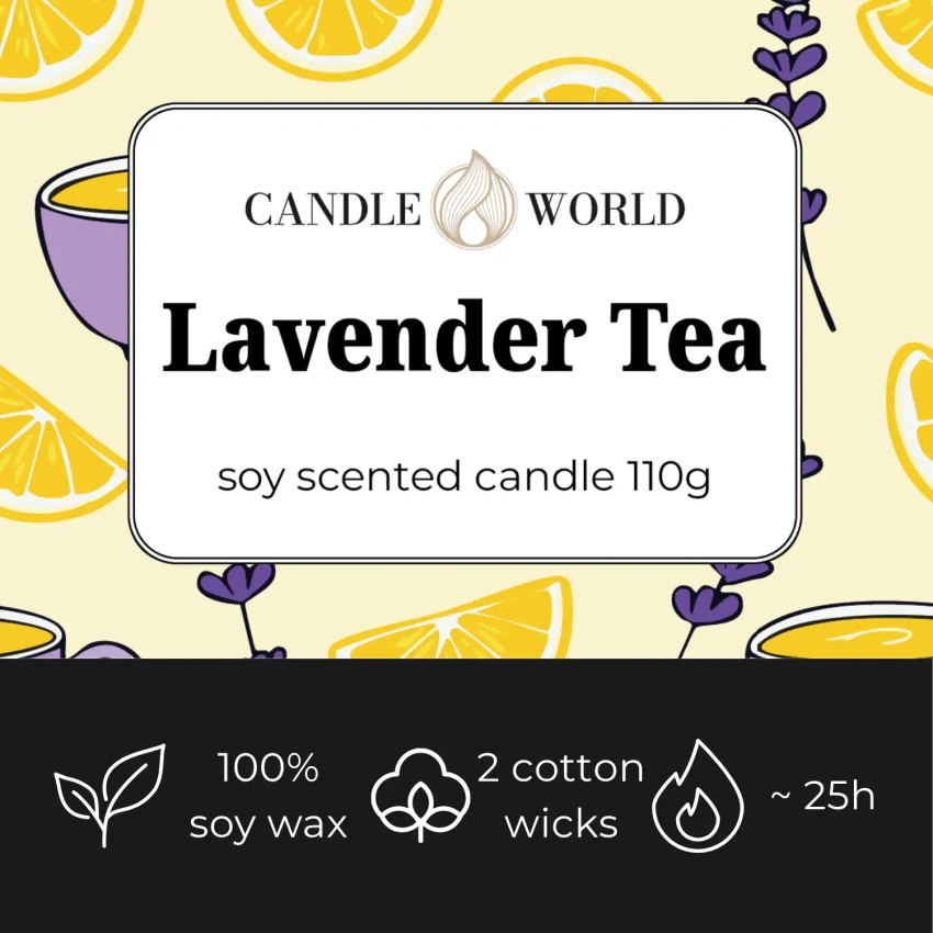 Candle World bougie parfumée au soja Lavender Tea 110 g Lavande