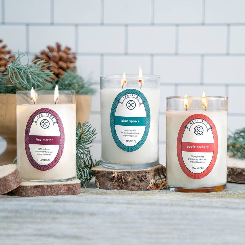 Candela profumata alla soia Colonial Candle Blue Spruce