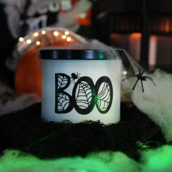 Grande bougie parfumée au soja Halloween en verre 3 mèches Colonial Candle Everyday Luxe 14,5 oz 411 g - Boo