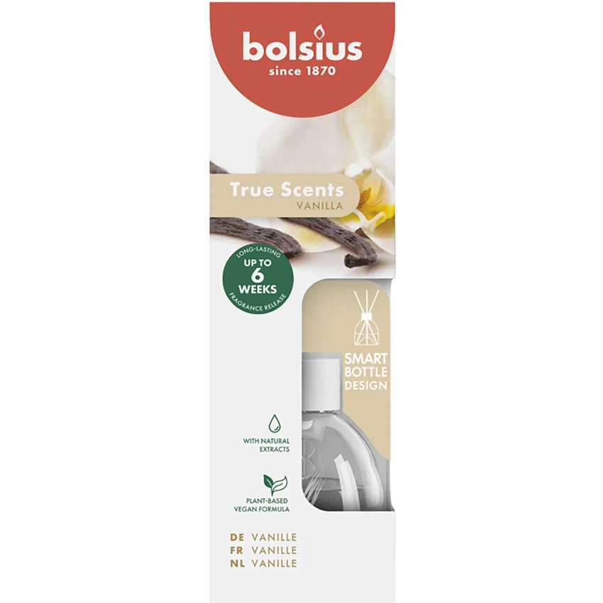 Bolsius True Scents geurverspreiders 60 ml glas - Vanille Vanilla
