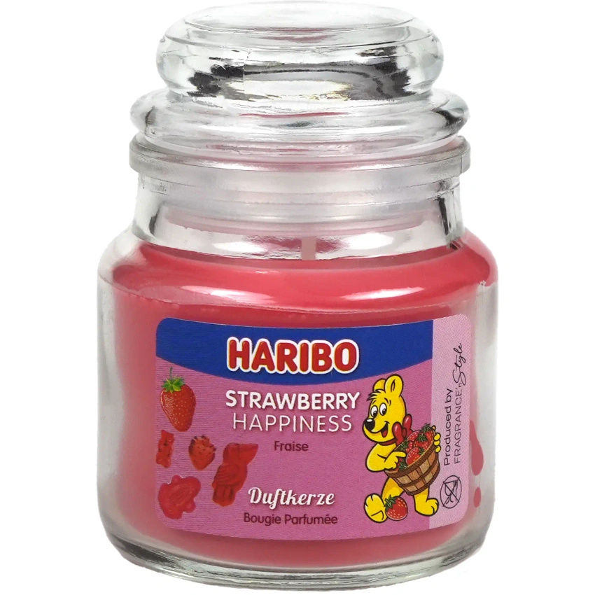 Haribo vela aromática en vaso - Fresa Strawberry Happiness