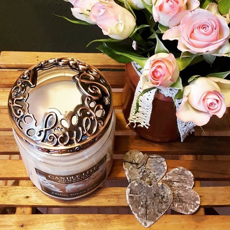 Coperchio di candela in metallo color ottone Handwriting Burning Cap Candle-lite