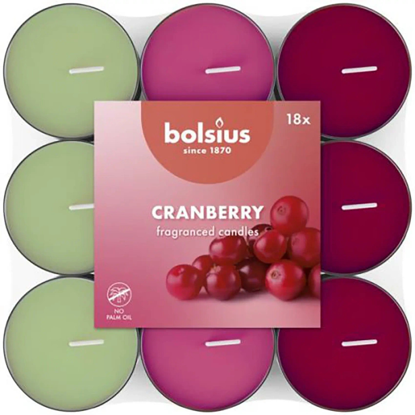 Bolsius tealights al profumo di mirtillo rosso confezione da 18 mirtilli rossi