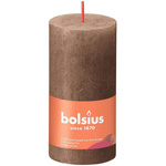 Bolsius Rustic Shine unscented solid pillar candle 100/50 mm 10 cm - Suede Brown