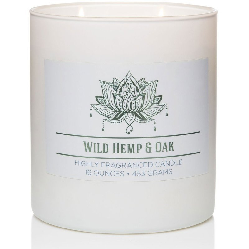 Candela profumata alla soia naturale in vetro Colonial Candle 16 oz 453 g - Quercia di canapa selvatica