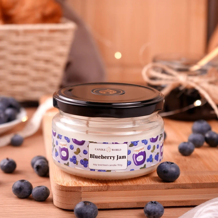 Candle World soy scented candle jar Blueberry Jam 110 g