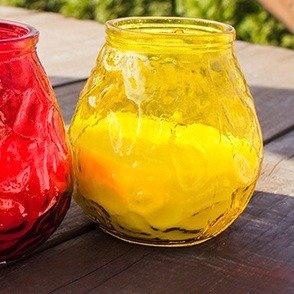 Venkovní zahradní svíčka bez vůně ve skle Bispol Lowboy ~ 17 h - Červená
